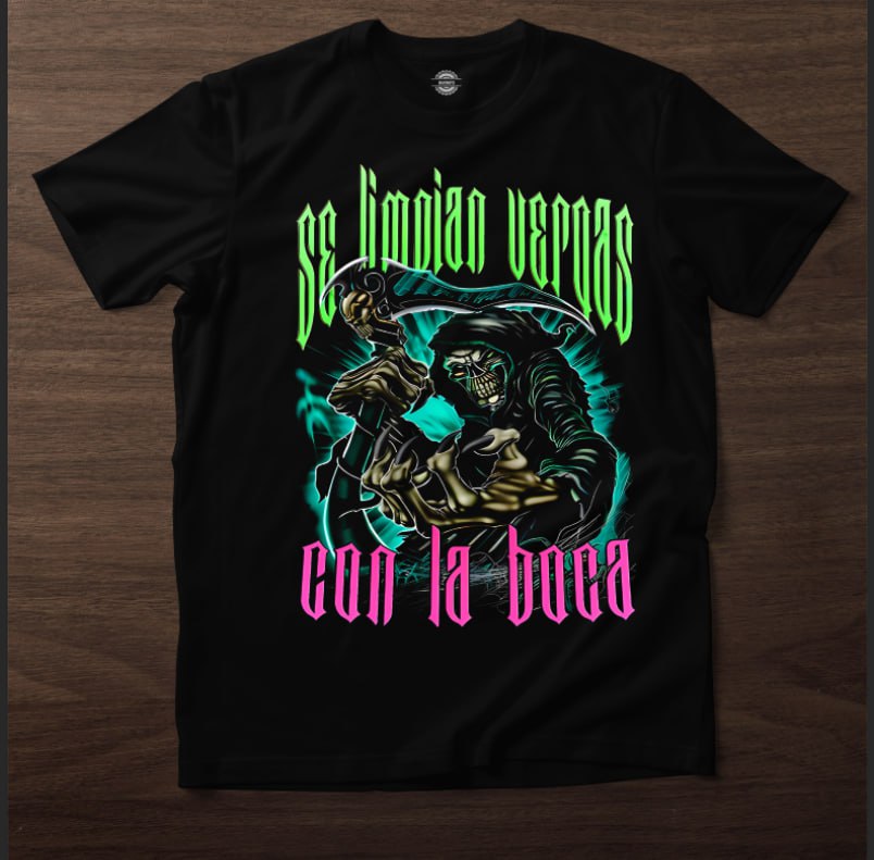Playera Reaper "Se limpian vergas con la boca"