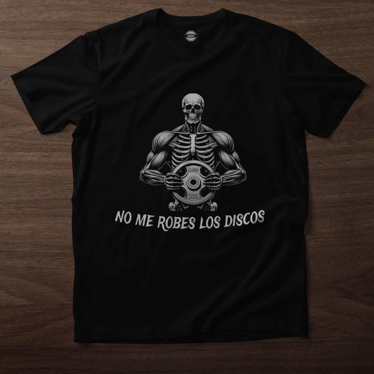 Playera Esqueleto "No me robes los discos"