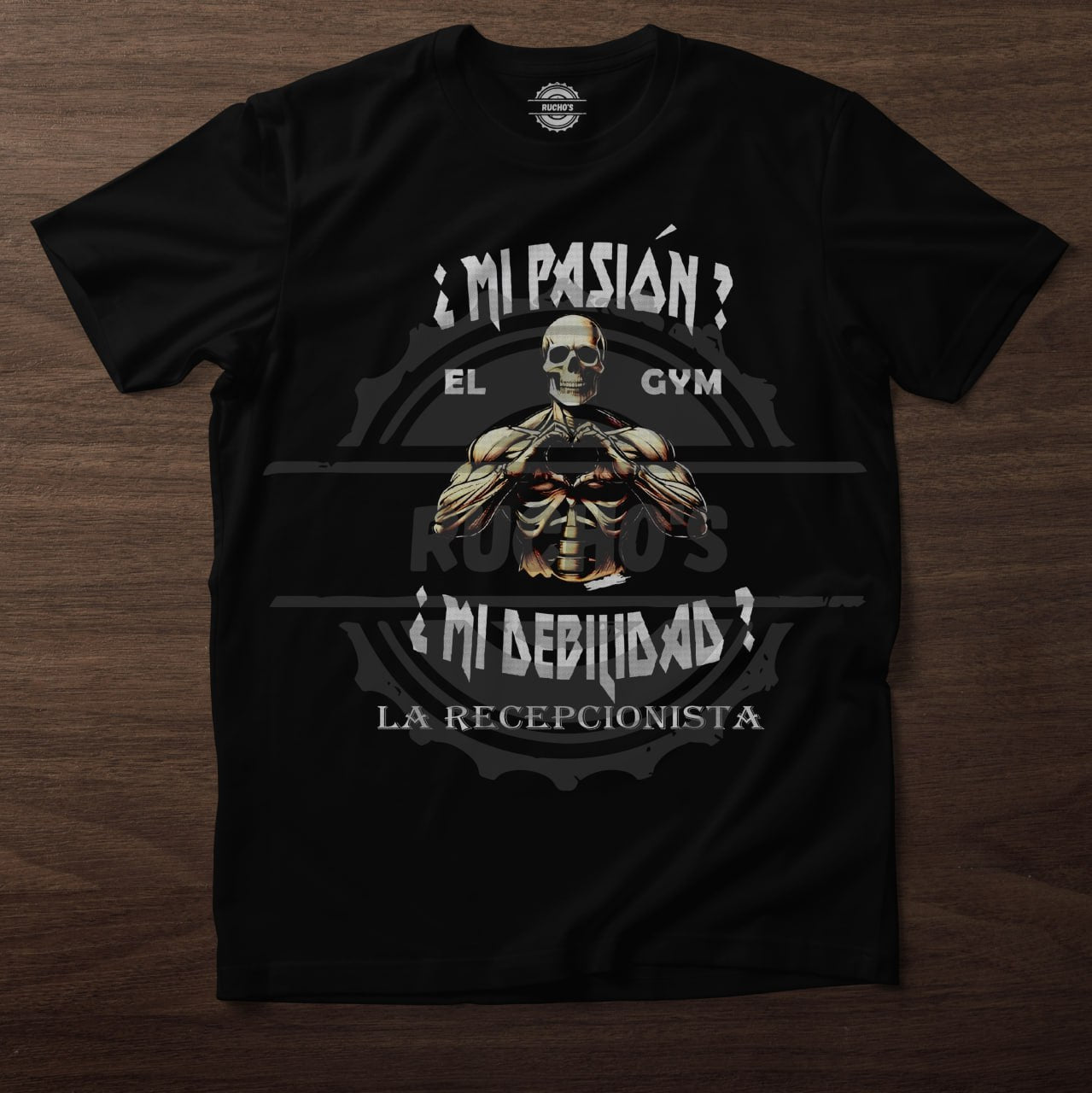 Playera Gym "Mi Pasión es el Gym, Mi Debilidad la Recepcionista" – Estilo Sarcástico