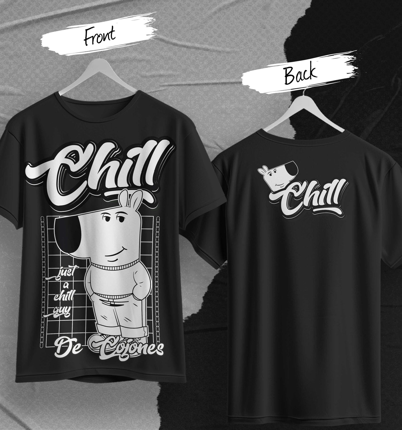 Playera Chill De Cojones | Estilo Blanco y Negro Retro