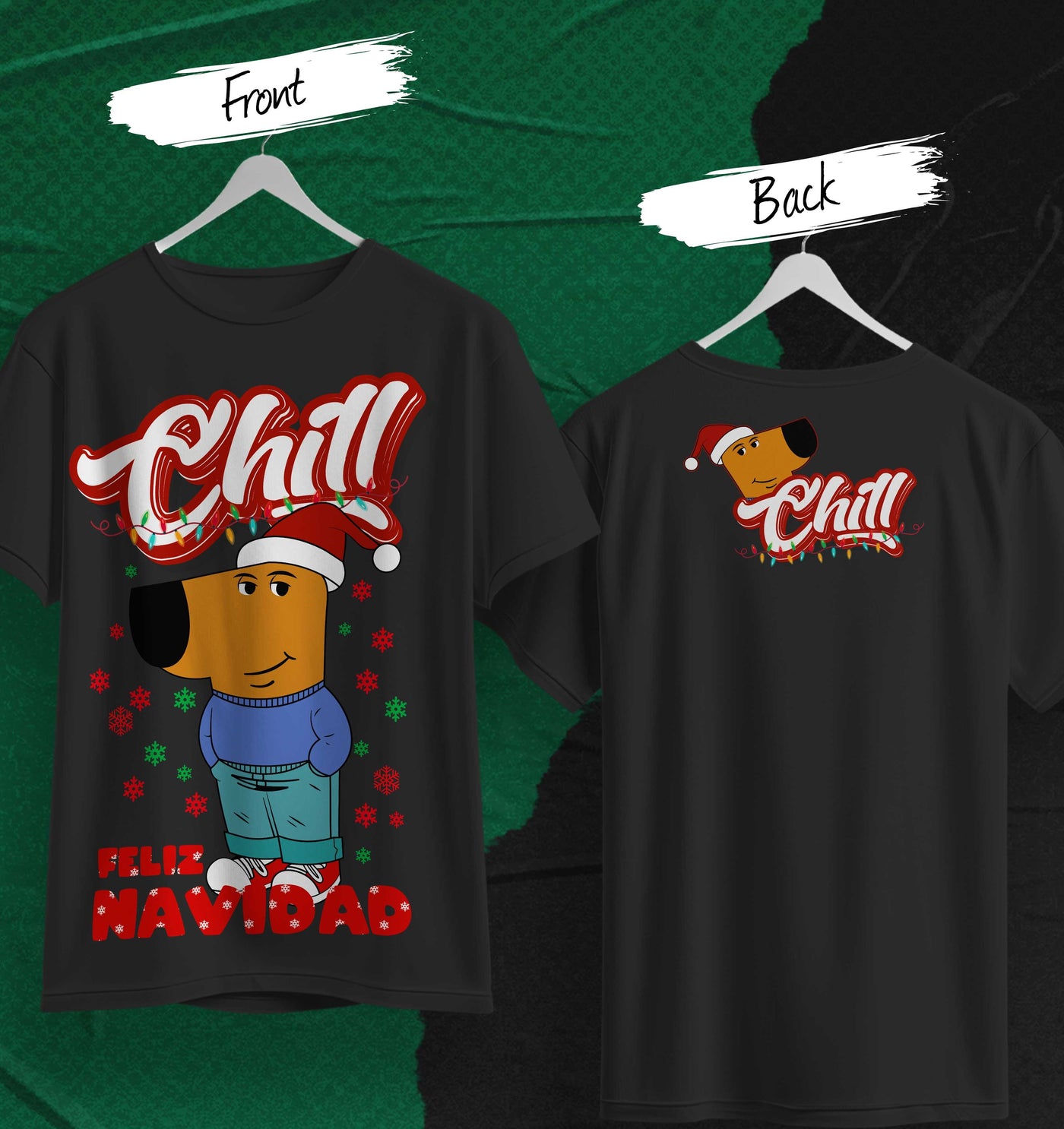 Playera Chill Navidad | Estilo Festivo con Perrito Santa