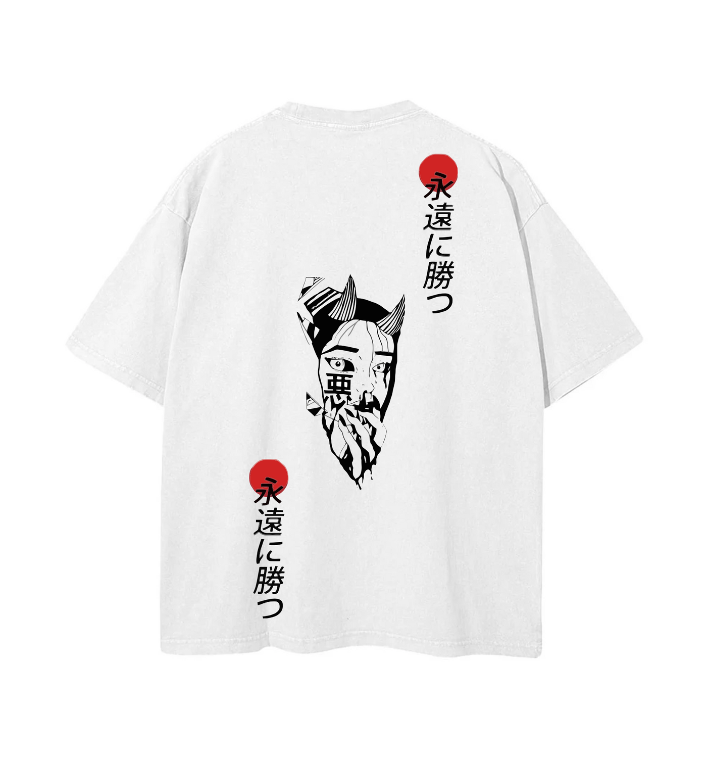 Playera demonio japonés y letras – Estilo urbano con arte kanji