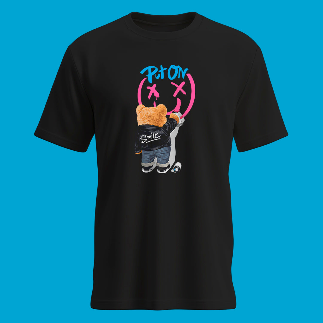 Playera Put On Smile Osito Grafitero