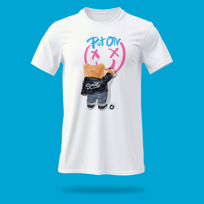 Playera Put On Smile Osito Grafitero