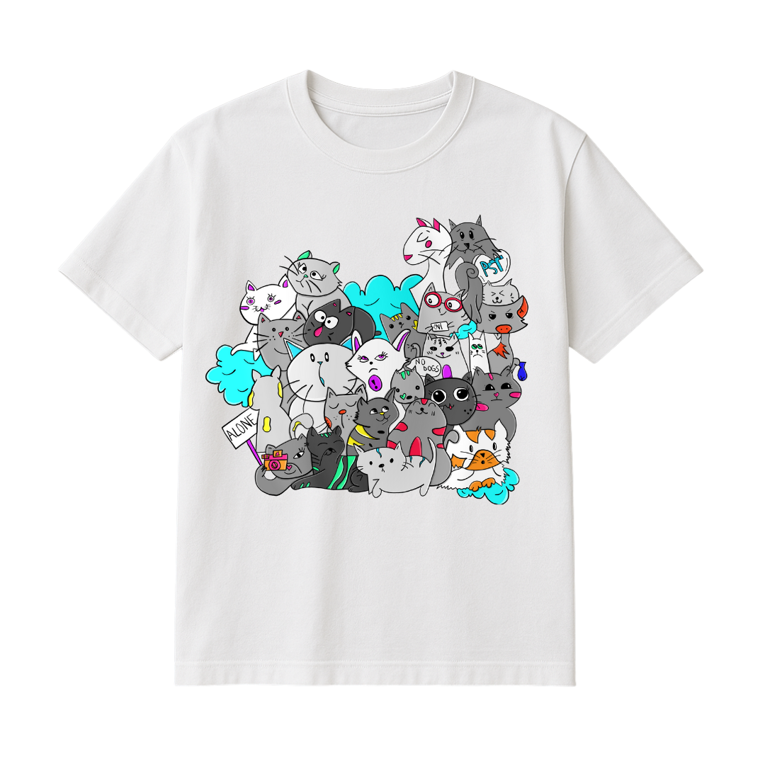 Playera Gatos Coloridos