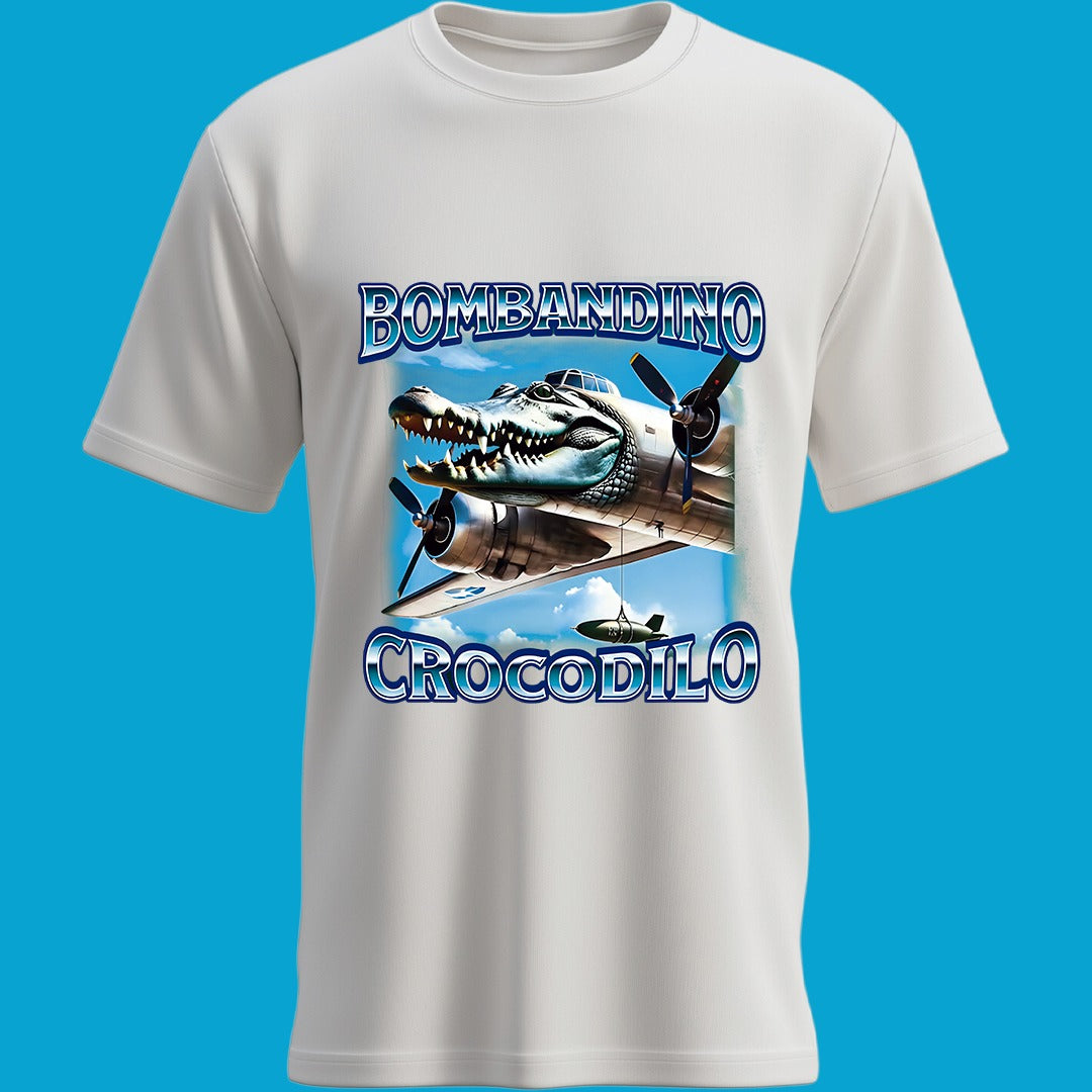 Playera Bombandino Crocodilo | Estilo Retro con Diseño de Avión Militar Salvaje