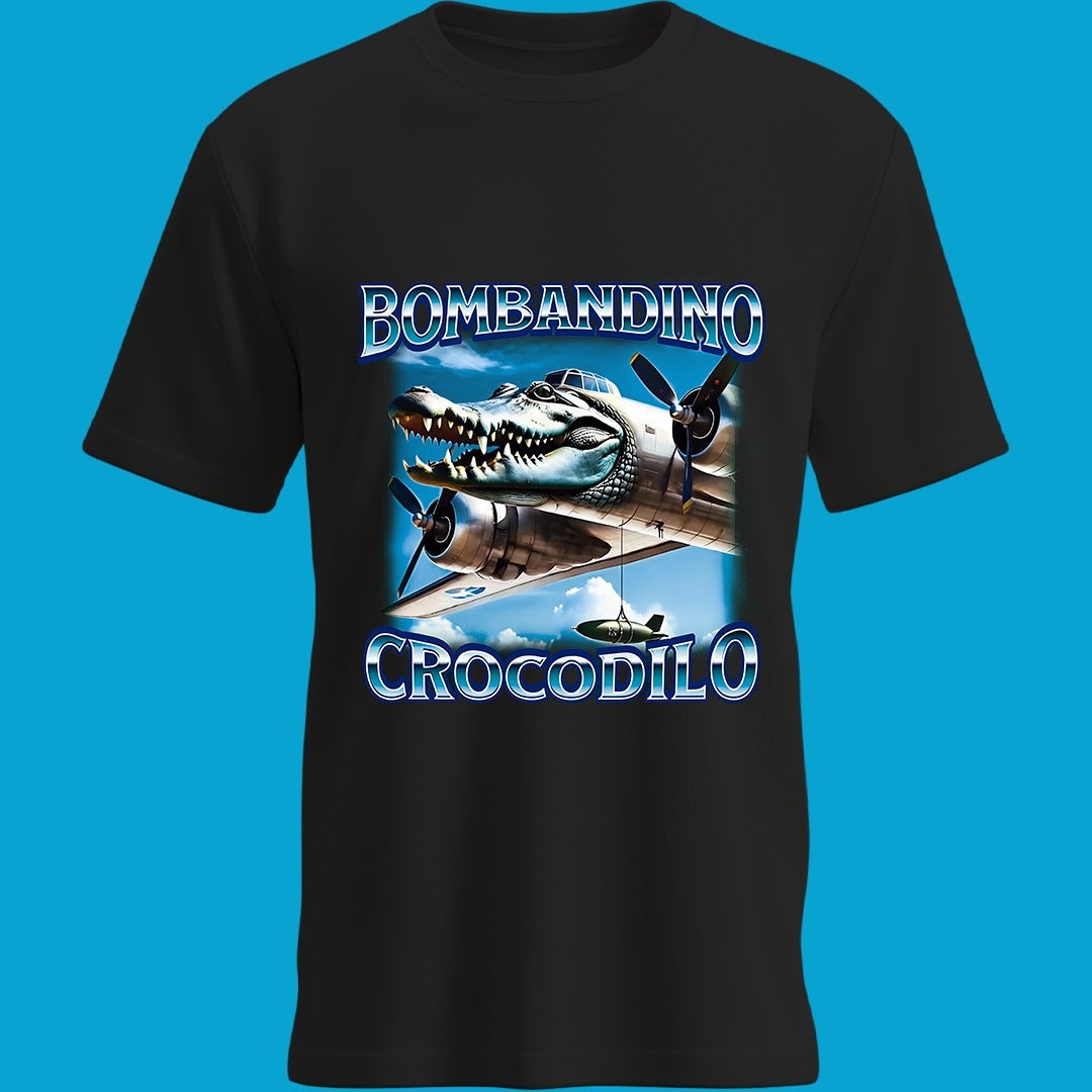 Playera Bombandino Crocodilo | Estilo Retro con Diseño de Avión Militar Salvaje