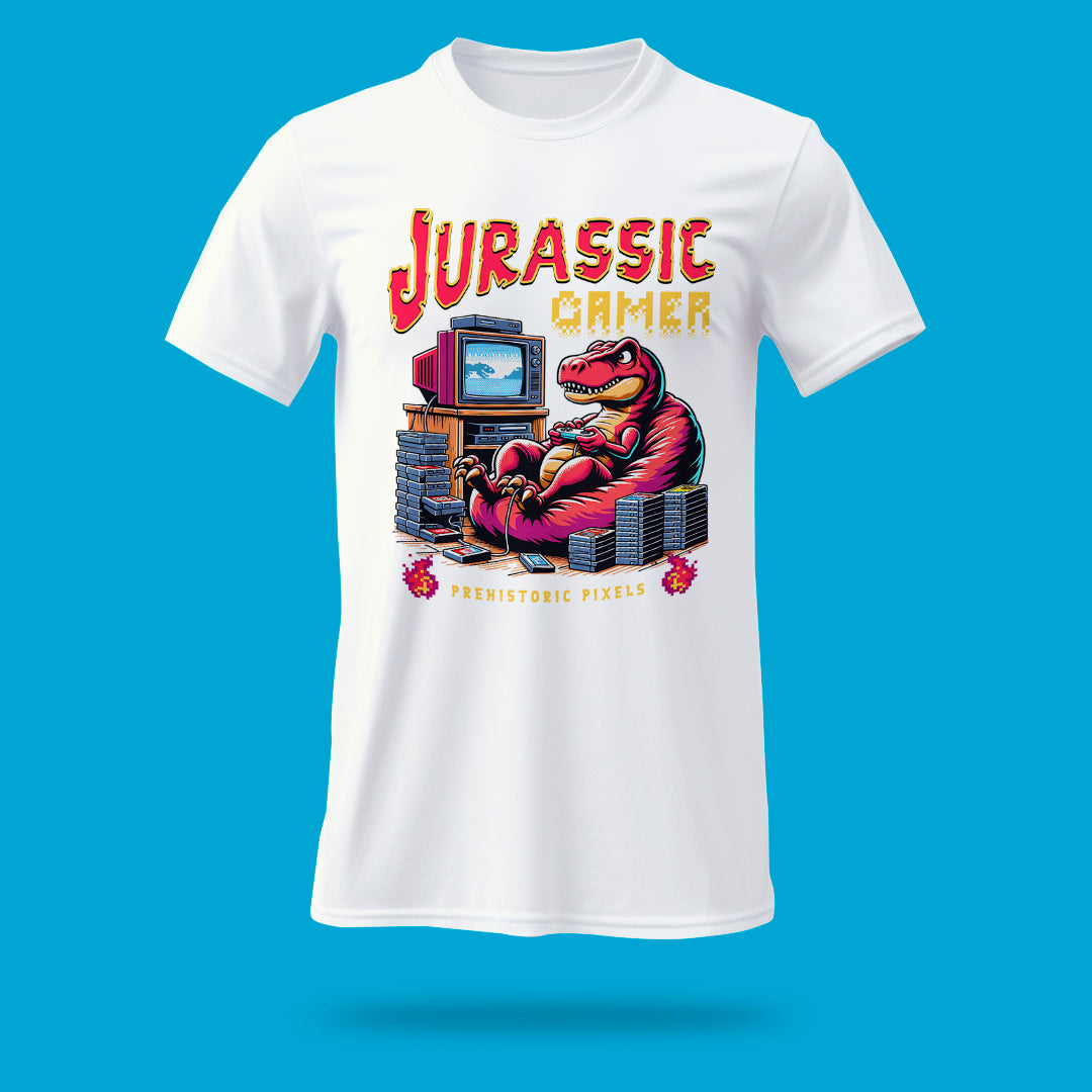 Playera Jurassic Gamer Prehistoric Pixels