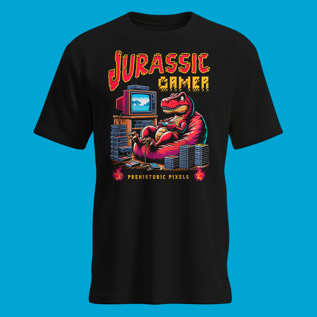 Playera Jurassic Gamer Prehistoric Pixels