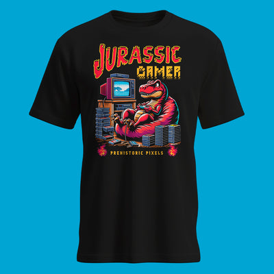 Playera Jurassic Gamer Prehistoric Pixels