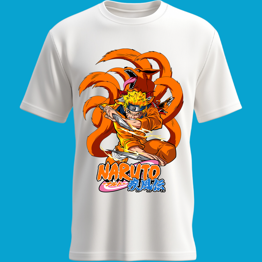 Playera Naruto Modo Sabio con Kurama – Chakra de la Bestia con Cola