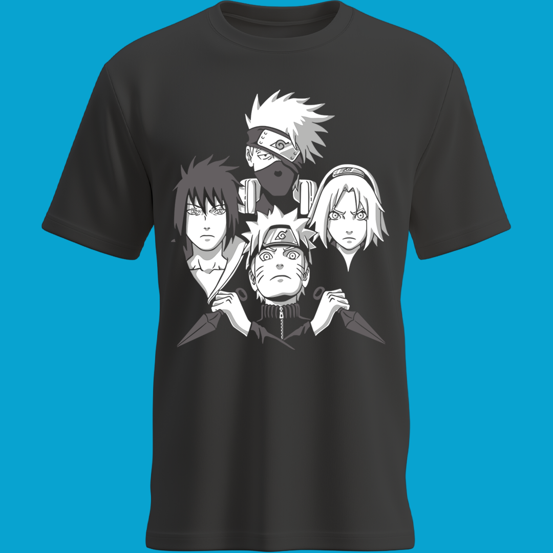 Playera Team 7 Clásico – Naruto, Sasuke, Sakura y Kakashi