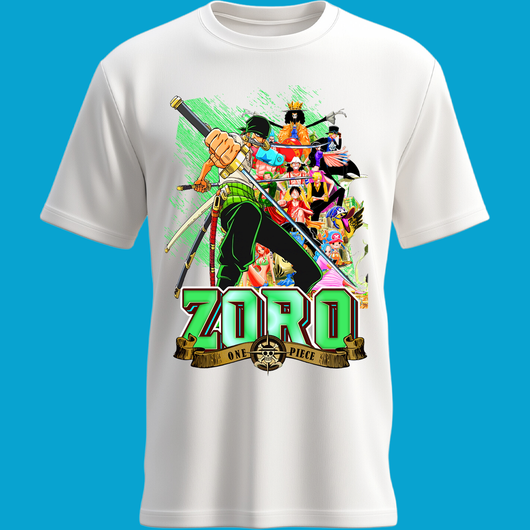 Playera Zoro y Tripulación One Piece | Diseño Épico con Estilo Pirata Anime