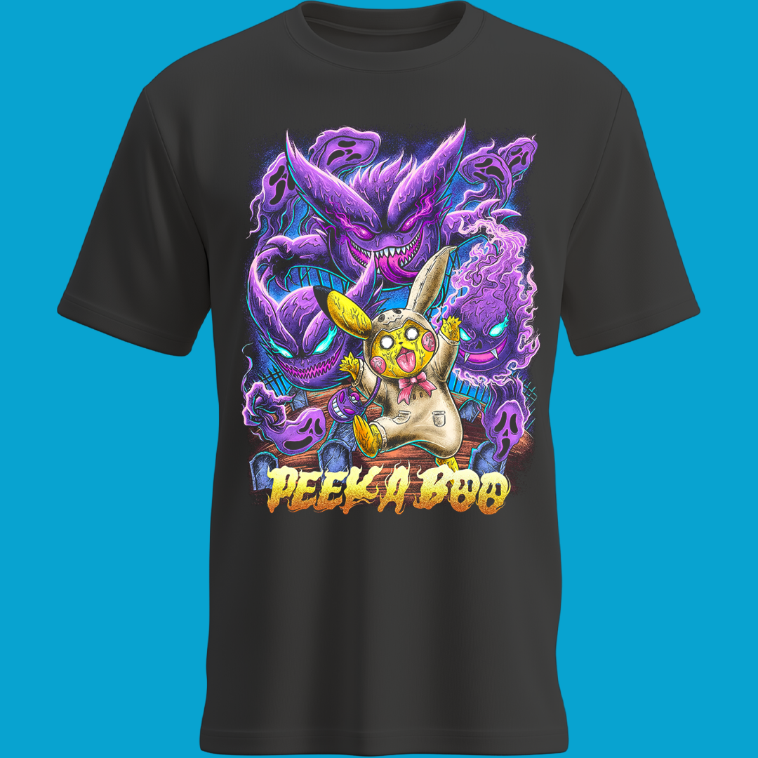 Playera Peek-A-Boo Pikachu y Fantasmas | Estilo Halloween Pokémon